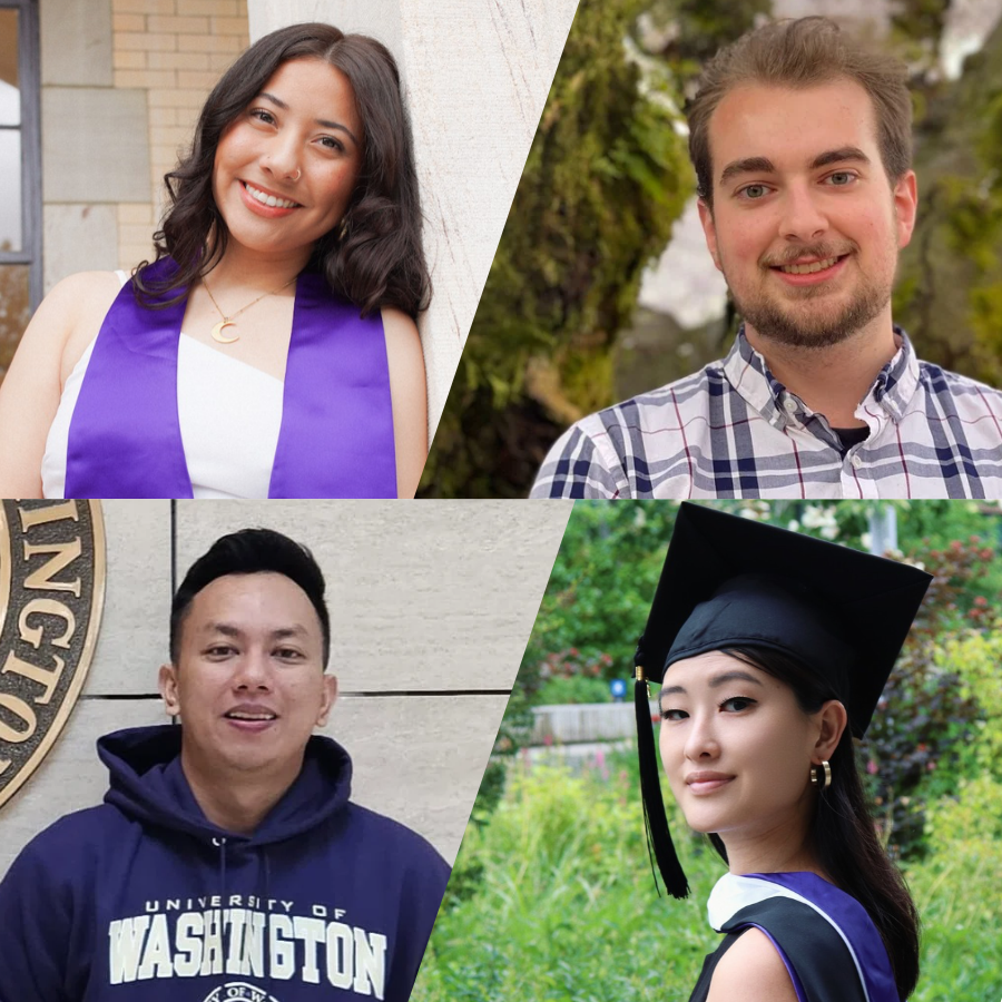 Top left to right: Anisa Navarro, Jacob Russell; Bottom left to right: Andri Fernanda, Julie Feng