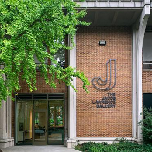 Exterior of entrance to Jacob Lawrence Gallery